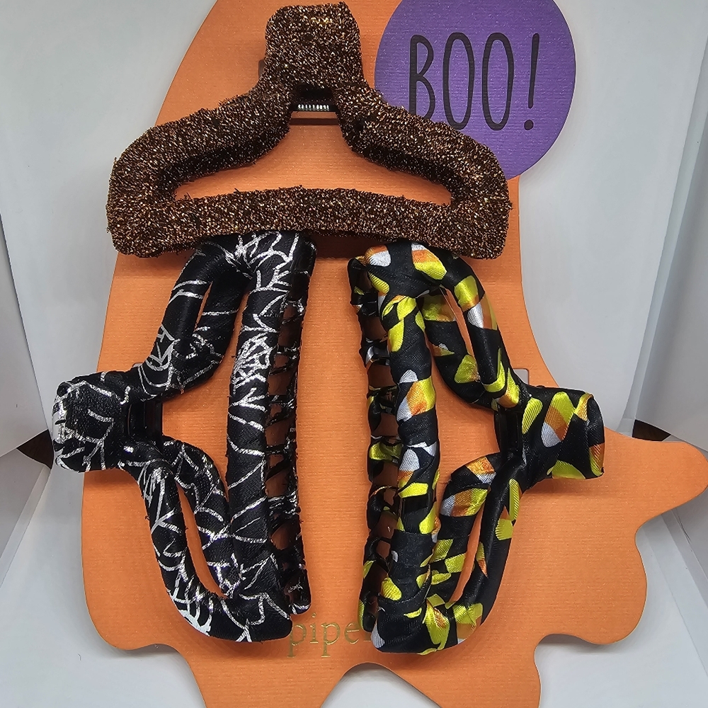 Piper Hair set of 3 Halloween Hair clips/Claws - Ribbon wrapped